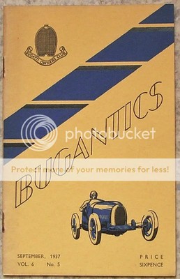 BUGANTICS Bugatti Owners Club Magazine Vol 6 No 5 Sept 1937