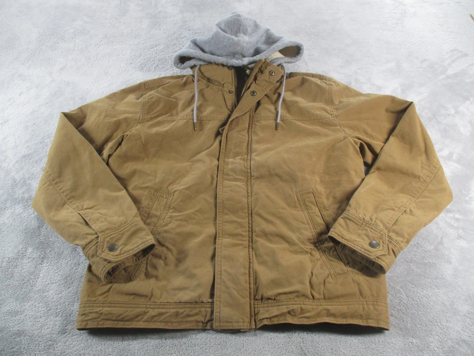 American Eagle Jacket Mens Small Brown Canvas Hooded Sherpa Lined Parka Workwear
Opens in a new wind