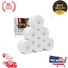 Professional 6 Pack White Athletic Sports Tape - 1.5 Inch × 30 Feet per Roll | T