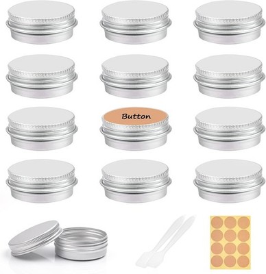 Aluminium Leer Döschen, 30ml Cremedose Leer, 12 Stück Cremedose Tiegel mit 2 S