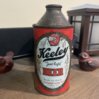 Vtg. Keeley Cone Top Beer Can 1950 xxEMPTYxx 🍺🍺🍺
