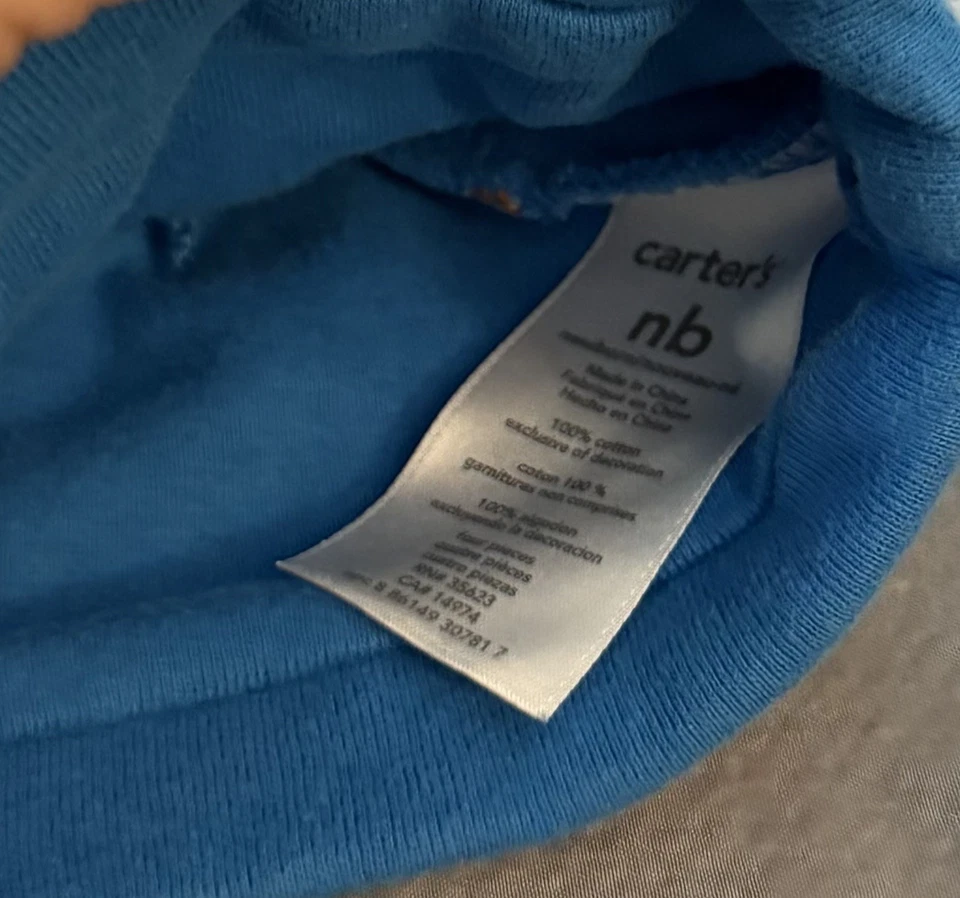 Lot/3 Carter’s, Luxe Threads Baby Boys Beanie Caps Hats—Monster, Tiger, Elephant - Image 3 of 4