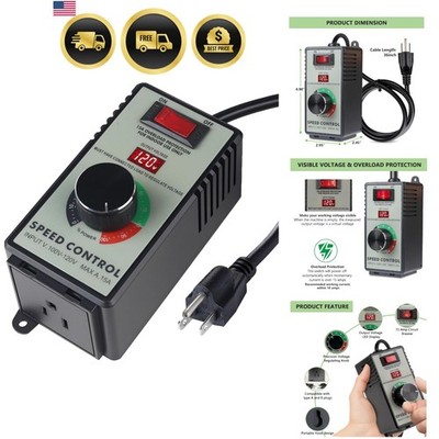AC Motor Speed Controller 120V 15A Max - Variable-Speed Controller & Fan Spee...