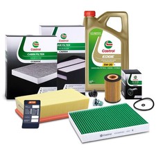 CASTROL FILTERS INSPEKTIONSPAKET FÜR AUDI A3 Q3 SEAT SKODA VW GOLF 7 1.6 2.0 TDI