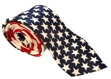 American Flag Tie 3.5" Wide Steven Harris American Patroitic Red White & Blue