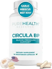 Purehealth Circula BP Blood Pressure Support Heart 90 Ct Exp 04/26