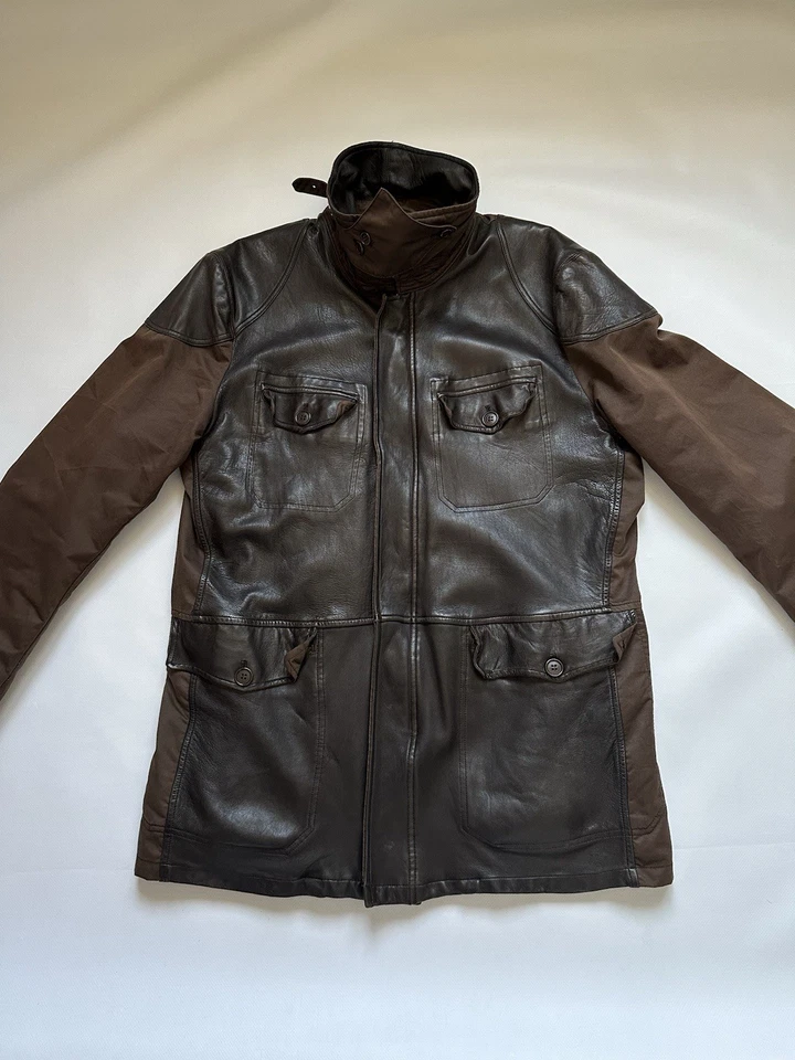 2005AW C.P.COMPANY MADE IN ITARY LEATHER SWITCHING COAT - Image 4 of 4
