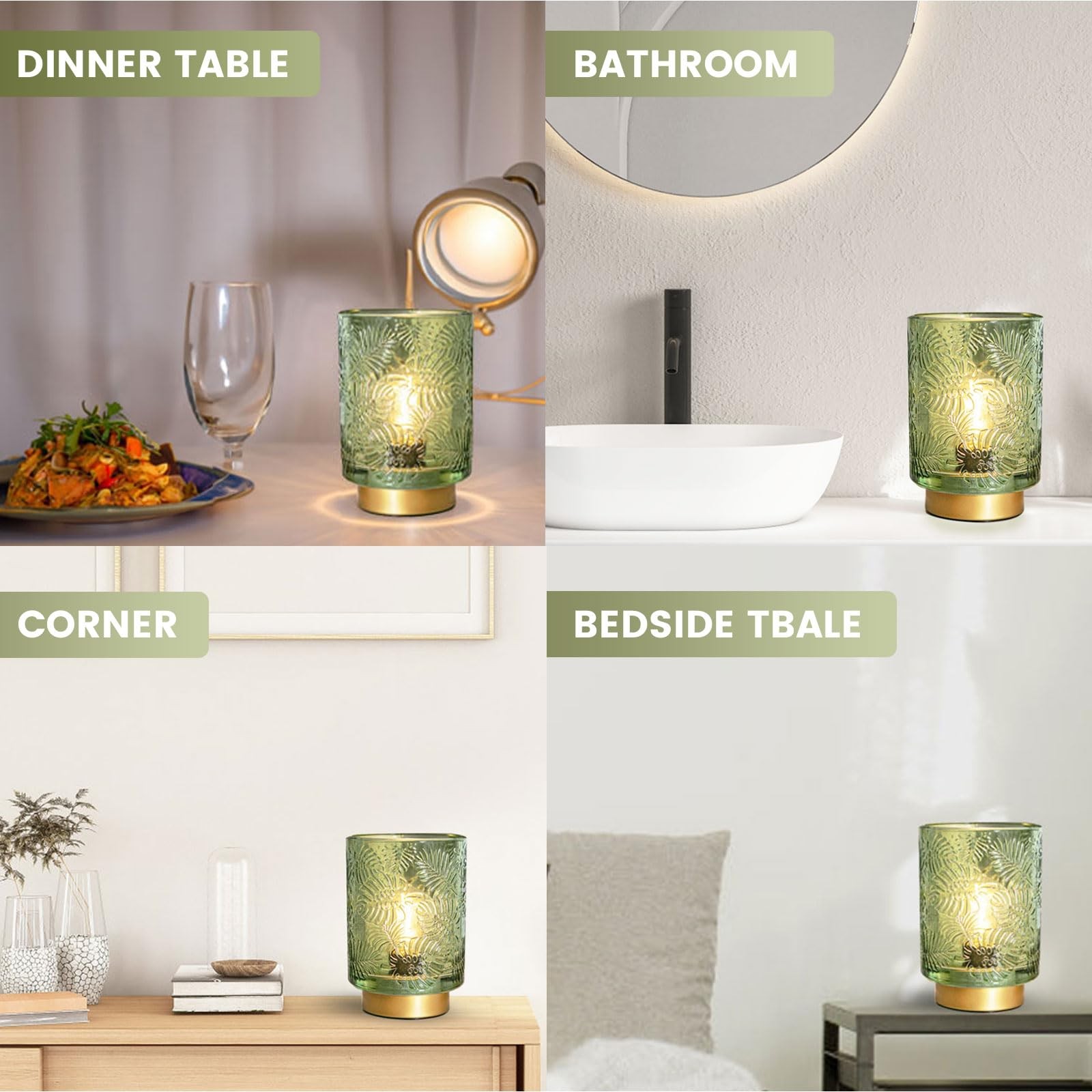 Small Battery Operated Lamp-Portable Cordless Table Lamps with Bulb for Home ...