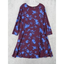 Ralph Lauren LRL Dress Womens 16 Floral Career Knit Office Stretch Wedding Blue