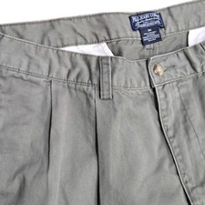 Vtg Polo Double Pleated Chino Shorts Mens 34 Green 6" Inseam Golf Old Money