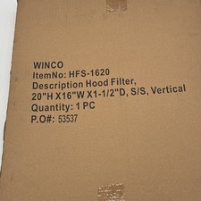 Winco HFS-1620 Stainless Steel Hood Filter Vertical 20x16x1-1/2"