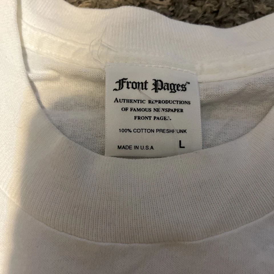 Винтажная футболка 90-х MLB LOS ANGELES DODGERS HIDEO NOMO NEWS PAPER LA TIMES 1995 L - Изображение 2 из 4