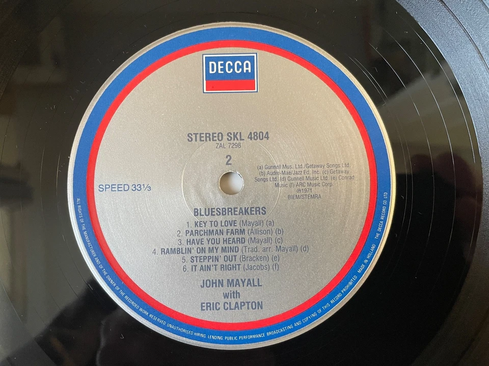 John Mayall with Eric Clapton: 1986 UK Decca Reissue LP: Blues Breakers _Mint - Image 4 of 4
