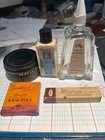 Vintage BEAUTY-SHEEN Medicinal Scalp Treatment Glass Jar FULL & Scoldy Lox Pins — photo 1