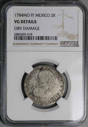 1784-Mo NGC VG Mexico 2 Reales Error Charles III Spain Colony Coin (24071903C) - Picture 6 of 7