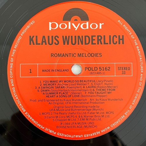 Klaus Wunderlich Romantic Melodies Vinyl 12" LP Record Album 1984 Vintage - Picture 3 of 5