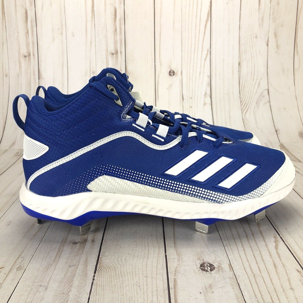 Adidas Icon 6 Mid Bounce Metal Baseball Cleats Royal Blue 