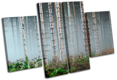 Forest Fog Landscapes MULTI Leinwand Wand Kunst Bild drucken