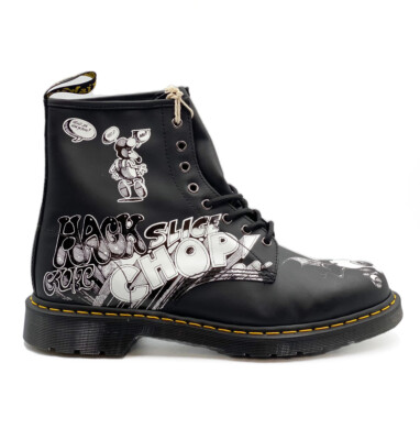 Dr Martens 1460 RG BW Rick Griffin Leather Black White Lace Up Size 14 New | eBay