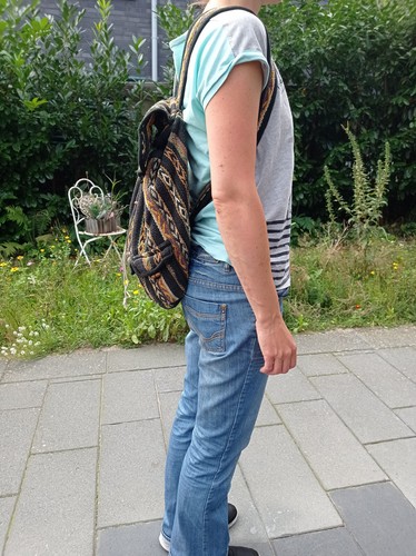 Rucksack Retro Vintage Ethno Boho Gewebt Bunt 90erJahre - Bild 6 von 8