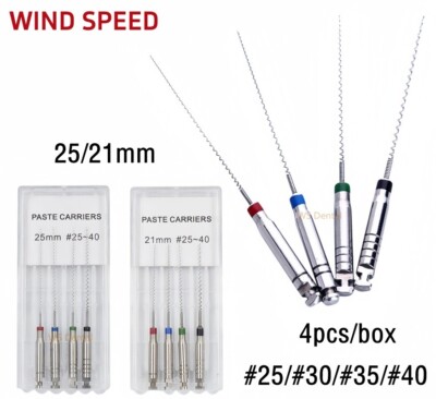 Dental Root Canal Paste Carrier Spiral Fillers - Box Of Engine-Driven 21mm #25 Tips