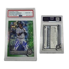 2022 Bowman Chrome Oswaldo Cabrera Auto Green Shimmer /99 PSA 10