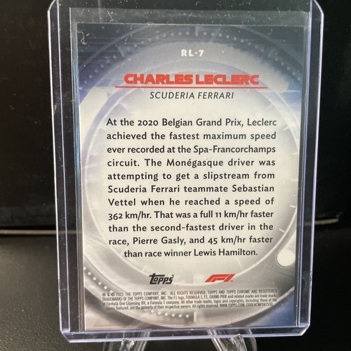 2021 Topps Chrome Formula 1 CHARLES LECLERC RedLiners #RL-7 Ferrari F1 - Picture 4 of 4