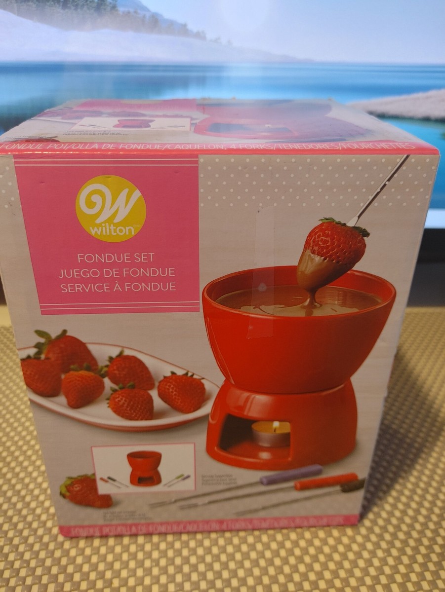 Electric Fondue Wilton Red Ceramic Fondue Set Chocolate Melting