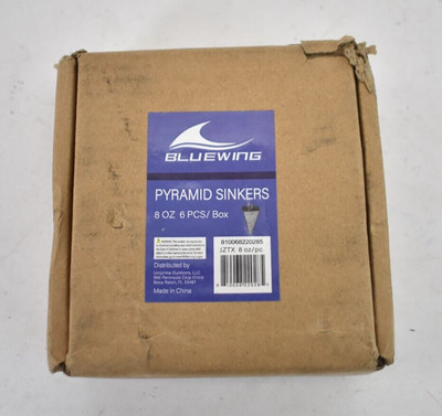 Bluewing Pyramid Sinkers Fishing Weights Lead 6 Pack 8oz Kit 3lb Box JZTX