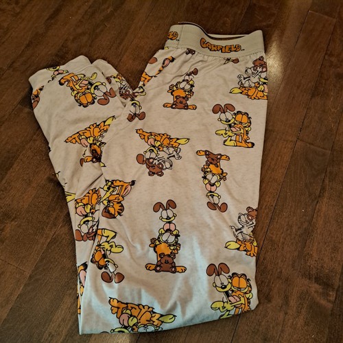 Garfield Sleep Pants Medium Polyester Spandex grey pyjama sleepwear cartoon - 第 1/3 張圖片