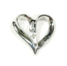 Sterling Silver Rhodium Plated Diamond Daughter Heart Pendant