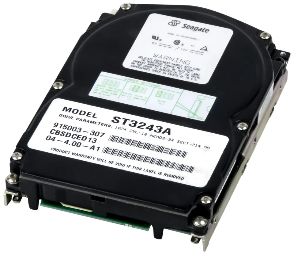 Hard Drive Seagate ST3243A 214MB 3800U/Min 32KB Cache Pata Ata Ide 3.5 " Inch - Image 3 of 3