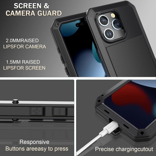 Coque pour iPhone 15 Pro Max 15 Plus Coque Métal Antichoc Gorille Résistante - Photo 7 sur 36
