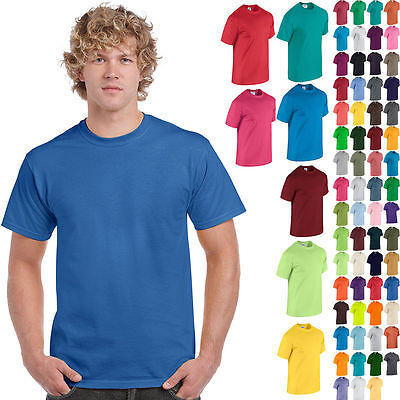 Gildan Men's T-Shirts 10-Pack Crew Heavyweight 5.3oz 100% Cotton G500 S ...