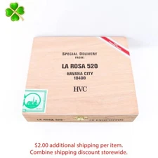 HVC Exquisitos La Rosa 520 Empty Wood Cigar Box 7.75" x 6.75" x 1.75"
