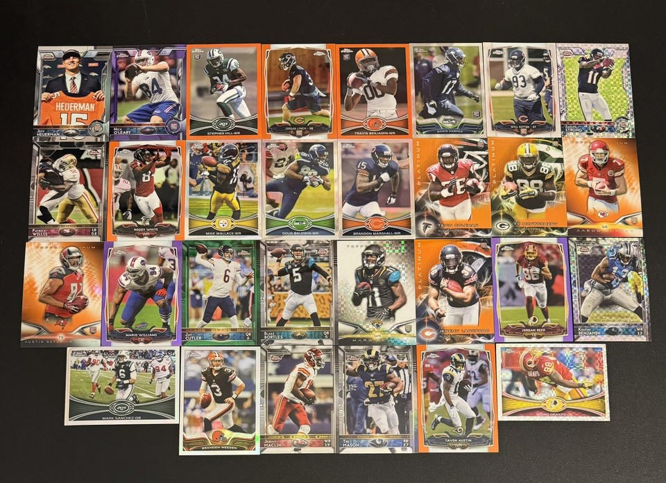 (300) Topps Chrome Football Refractor BULK Lot RC & Stars Mostly