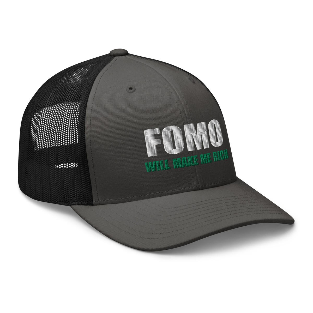FOMO In Crypto Will Make Me Rich Bitcoin Bull Run Trucker Cap Snapback Hat