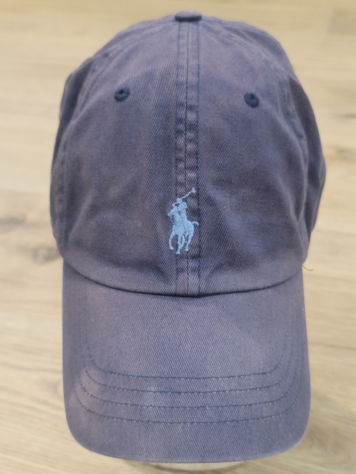 PONY Cappello berretto Polo Ralph Lauren vintage con cinturino in pelle blu navy anni 2000 Y2K LEGGI!!