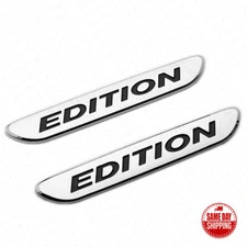 2x 3D Edition Fender Marker Car AMG Logo Badge Emblem Sport Decoration Chrome
