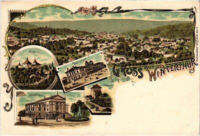PC SWITZERLAND GRUSS AUS WINTERTHUR LITHO (a60088)