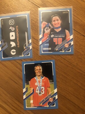 3 Different 2021 Topps On Demand Athletes Unlimited Blue Parallel Awards