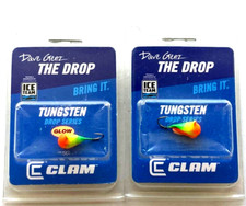 2 PACKS CLAM The Drop Tungsten Jig Chart Spotted Belly Pink Glow 1/16oz #12 Hook