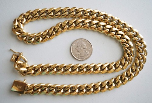6/8/12/14/16/18mm 24 in Men Cuban Miami Link Set 18k Gold Plated Stainless Steel - Picture 3 of 6