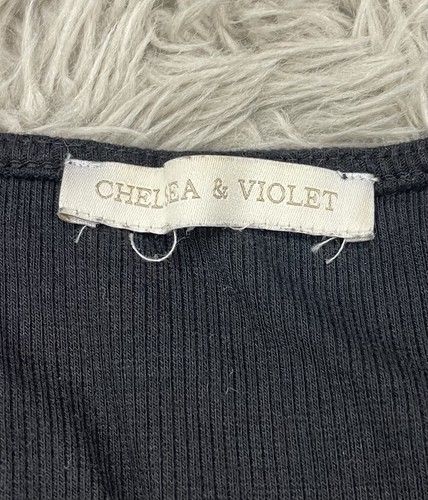 Chelsea & Violet Women's Medium Black Long Sleeve Body Suit Top - Picture 2 of 3