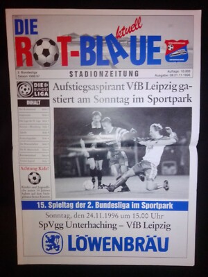 SpVgg Unterhaching locomotive VfB Leipzig 1996/97 2nd BL program stadium booklet
