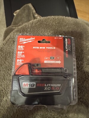 Milwaukee M18 REDLITHIUM XC5.0 Extended Capacity Battery Pack - Black...