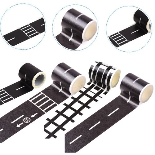 4 Rolls Strada Nastro Gioco Ufficiale Del Nastro Di Washi Black Road Nastro