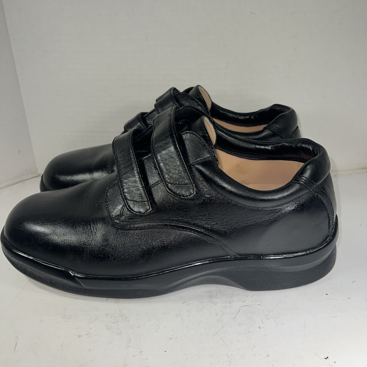 Apex Mens Conform Double Strap Casual Orthotic Shoe Black 