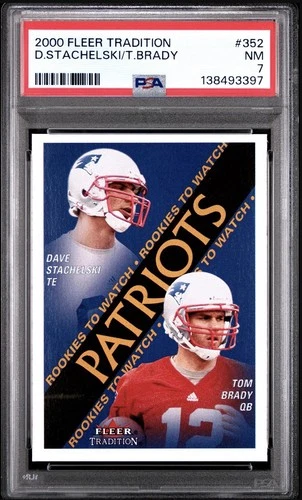 2000 Fleer Tradition Tom Brady Dave Stachelski RC #352 PSA 7 NM Patriots