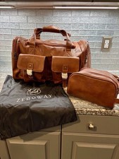 Zeroway PU Leather Travel Duffel Bag with Toiletry Kit, Laundry Bag  Shoe Pouch